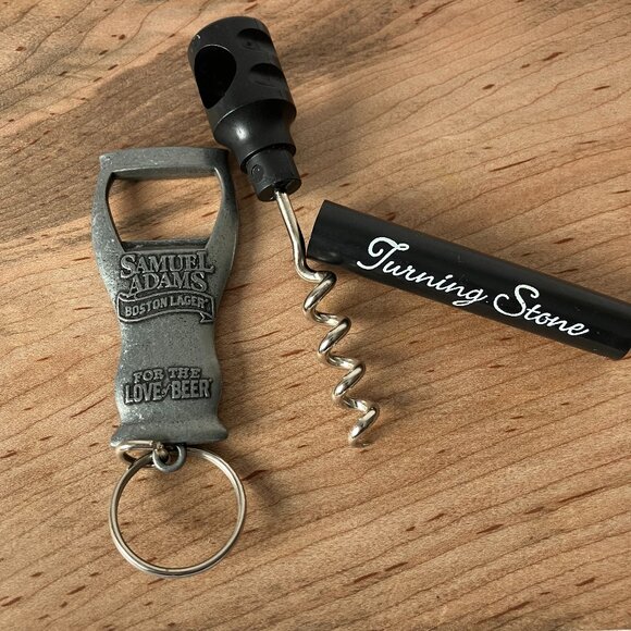 Sam Adams Bottle Opener Key Chain Plus Cork Screw - Picture 2 of 4